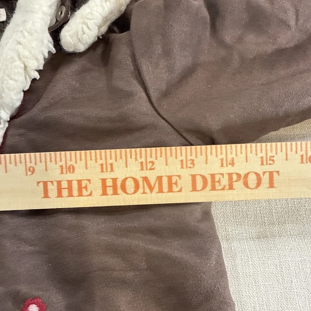Phoebe Buffay Inspired Baby Faux Suede Coat 12–18M Brown Sherpa Trim Cottagecore